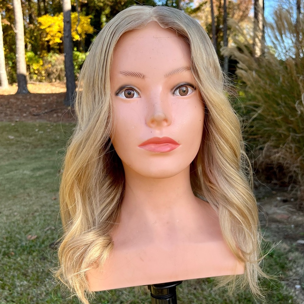 Lace top ash blonde kosher human hair wig